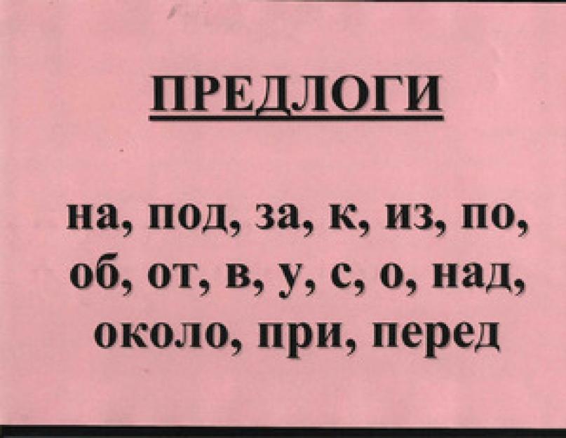 Самые непростые составные предлоги русского языка. Какие бывают предлоги в русском языке? Предлоги места, времени и непроизводные